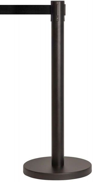 Стойка ограждения с вытяжной лентой (черная), 5 м., сталь окрашенная в Иркутске - картинка, изображение, фото